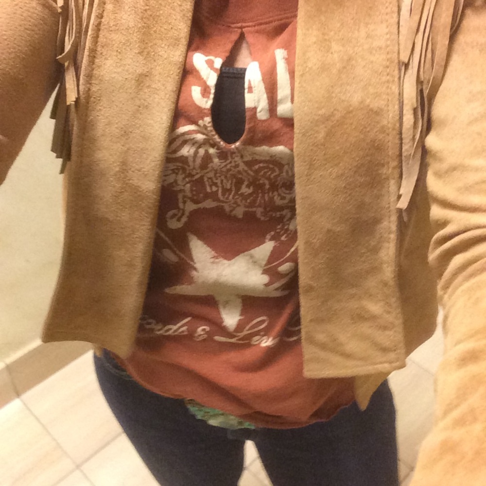 Forever 21 real suede fringe jacket - Picture 8 of 8